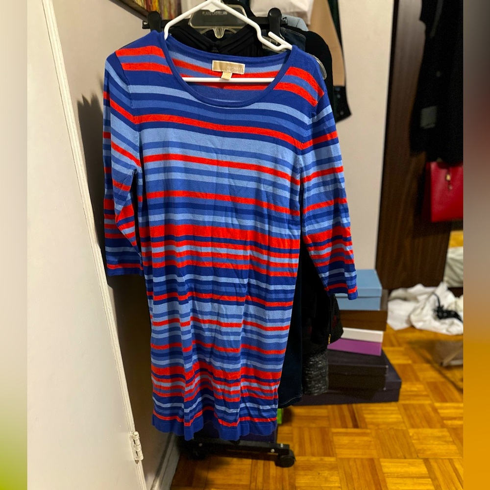 MICHAEL Michael Kors Striped Long Sleeve Sweater Dress